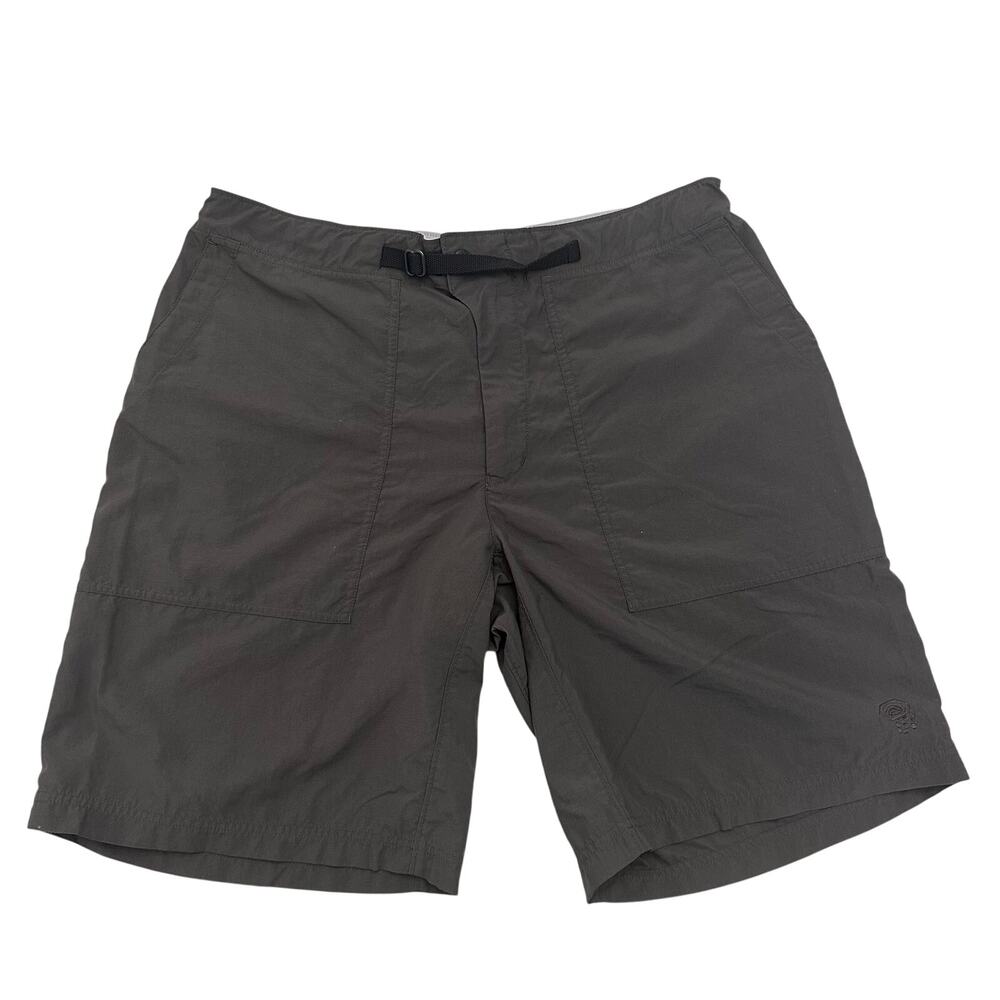 Mountain Hardwear Men's Large Dark Green Belted Performance Shorts 10in Inseam
